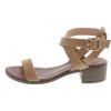 image:imageTOP Moda Vision75 Womens Ankle Wrap Adjustable Buckle Stacked Chunky Heel SandalTan Nb