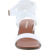 image:imageTOP Moda Vision75 Womens Ankle Wrap Adjustable Buckle Stacked Chunky Heel SandalWhite Pu