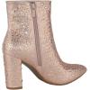 image:imageTOP Moda Women Ankle Boots Block High Heels Rhinestone Bling Glitter Short Booties Side Zipper PointedToe Brazil8Rose Gold