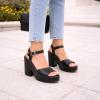 image:imageTOP Moda Women Open Toe Ankle Strap Platform Chunky Block High Heeled SandalsBlack Pu