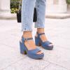 image:imageTOP Moda Women Open Toe Ankle Strap Platform Chunky Block High Heeled SandalsBlue Denim