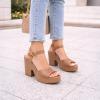 image:imageTOP Moda Women Open Toe Ankle Strap Platform Chunky Block High Heeled SandalsCamel Pu