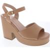 image:imageTOP Moda Women Open Toe Ankle Strap Platform Chunky Block High Heeled SandalsCamel Pu