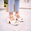 image:imageTOP Moda Women Open Toe Ankle Strap Platform Chunky Block High Heeled SandalsWhite Pu