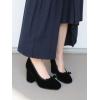 image:imageTOP Moda Women Velvet Block Heel Pumps Classic Square Toe Dress Shoes Bow ELBA88Black Velvet