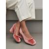 image:imageTOP Moda Women Velvet Block Heel Pumps Classic Square Toe Dress Shoes Bow ELBA88Mauve Velvet