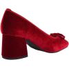 image:imageTOP Moda Women Velvet Block Heel Pumps Classic Square Toe Dress Shoes Bow ELBA88Red Velvet