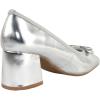 image:imageTOP Moda Women Velvet Block Heel Pumps Classic Square Toe Dress Shoes Bow ELBA88Silver Metallic
