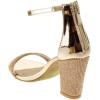 image:imageTOP Moda Womens Chunky Heel Ankle Strap SandalsRhinestone Block Heel SandalRose Gold Patent
