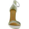 image:imageTOP Moda Womens Chunky Heel Ankle Strap SandalsRhinestone Block Heel SandalWhite Pu