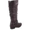 image:imageTOP Moda Womens Coco20 Knee High Round Toe Buckle Slouched Riding Flat BootsBrown