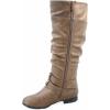 image:imageTOP Moda Womens Coco20 Knee High Round Toe Buckle Slouched Riding Flat BootsConac