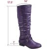 image:imageTOP Moda Womens Coco20 Knee High Round Toe Buckle Slouched Riding Flat BootsPurple