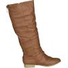 image:imageTOP Moda Womens Coco20 Knee High Round Toe Buckle Slouched Riding Flat BootsTan01