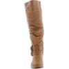 image:imageTOP Moda Womens Coco20 Knee High Round Toe Buckle Slouched Riding Flat BootsTaupe