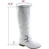 image:imageTOP Moda Womens Coco20 Knee High Round Toe Buckle Slouched Riding Flat BootsWhite
