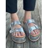 image:imageTOP Moda Womens Cork Platform Slide Slipper Sandals BlackSilver Metallic