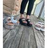 image:imageTOP Moda Womens Cork Platform Slide Slipper Sandals BlackWhite Pu