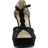 image:imageTOP Moda Womens Hy5 Formal Evening Party Lace Ankle TStrap Peep Toe Stiletto High Heel PumpsBlacknew