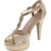 image:imageTOP Moda Womens Hy5 Formal Evening Party Lace Ankle TStrap Peep Toe Stiletto High Heel PumpsGold