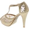 image:imageTOP Moda Womens Hy5 Formal Evening Party Lace Ankle TStrap Peep Toe Stiletto High Heel PumpsGold