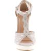 image:imageTOP Moda Womens Hy5 Formal Evening Party Lace Ankle TStrap Peep Toe Stiletto High Heel PumpsWhite Glitter1