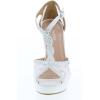 image:imageTOP Moda Womens Hy5 Formal Evening Party Lace Ankle TStrap Peep Toe Stiletto High Heel PumpsWhite1