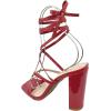 image:imageTOP Moda Womens Lace Up Wrap Around Strap High Heel SandalsRed