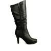 image:imageTOP Moda Womens Page22 Knee High Round Toe Buckle Slouched Low Heel BootsBlack