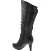 image:imageTOP Moda Womens Page65 Knee High Round Toe LaceUp Slouched High Heel BootsBlack