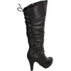 image:imageTOP Moda Womens Page65 Knee High Round Toe LaceUp Slouched High Heel BootsBlack Pu