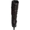 image:imageTOP Moda Womens Page65 Knee High Round Toe LaceUp Slouched High Heel BootsBlack Pu