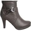 image:imageTOP Moda Womens Page65 Knee High Round Toe LaceUp Slouched High Heel BootsGray Pu