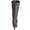 image:imageTOP Moda Womens Page65 Knee High Round Toe LaceUp Slouched High Heel BootsGray Pu