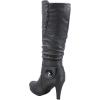 image:imageTOP Moda Womens Page65 Knee High Round Toe LaceUp Slouched High Heel BootsGreyButton