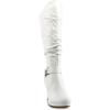 image:imageTOP Moda Womens Page65 Knee High Round Toe LaceUp Slouched High Heel BootsPremier White