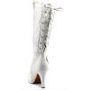 image:imageTOP Moda Womens Page65 Knee High Round Toe LaceUp Slouched High Heel BootsPremier White
