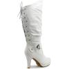 image:imageTOP Moda Womens Page65 Knee High Round Toe LaceUp Slouched High Heel BootsPremier White