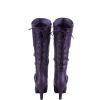 image:imageTOP Moda Womens Page65 Knee High Round Toe LaceUp Slouched High Heel BootsPurple