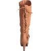 image:imageTOP Moda Womens Page65 Knee High Round Toe LaceUp Slouched High Heel BootsTaupe Pu