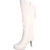 image:imageTOP Moda Womens Page65 Knee High Round Toe LaceUp Slouched High Heel BootsWhite Pu