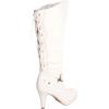 image:imageTOP Moda Womens Page65 Knee High Round Toe LaceUp Slouched High Heel BootsWhite Pu