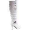 image:imageTOP Moda Womens Page65 Knee High Round Toe LaceUp Slouched High Heel BootsWhiteButton