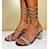 image:imageTOP Moda Womens Rhinestone Strappy Spiral Ankle Strap Low Chunky Block Heel SandalsBlack Rhinestone