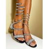 image:imageTOP Moda Womens Rhinestone Strappy Spiral Ankle Strap Low Chunky Block Heel SandalsBlack Rhinestone
