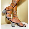 image:imageTOP Moda Womens Rhinestone Strappy Spiral Ankle Strap Low Chunky Block Heel SandalsBlack Rhinestone