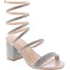 image:imageTOP Moda Womens Rhinestone Strappy Spiral Ankle Strap Low Chunky Block Heel SandalsNude Pat Rhinestone