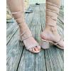 image:imageTOP Moda Womens Rhinestone Strappy Spiral Ankle Strap Low Chunky Block Heel SandalsRose Gold Rhinestone