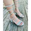 image:imageTOP Moda Womens Rhinestone Strappy Spiral Ankle Strap Low Chunky Block Heel SandalsSilver Rhinestone