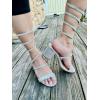 image:imageTOP Moda Womens Rhinestone Strappy Spiral Ankle Strap Low Chunky Block Heel SandalsSilver Rhinestone